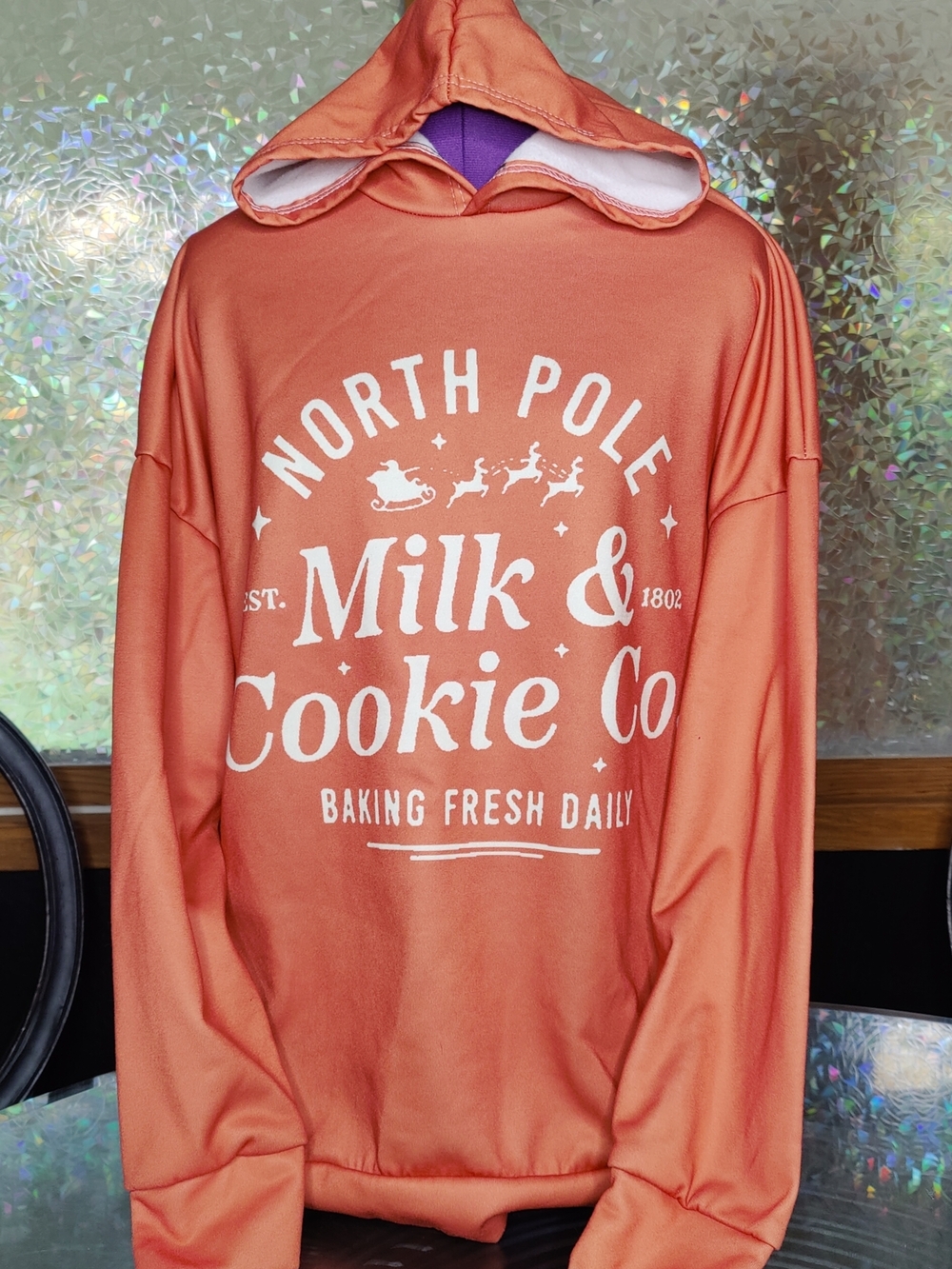 North Pole Milk & Cookie Co. Coral Hooded Sweatshirt